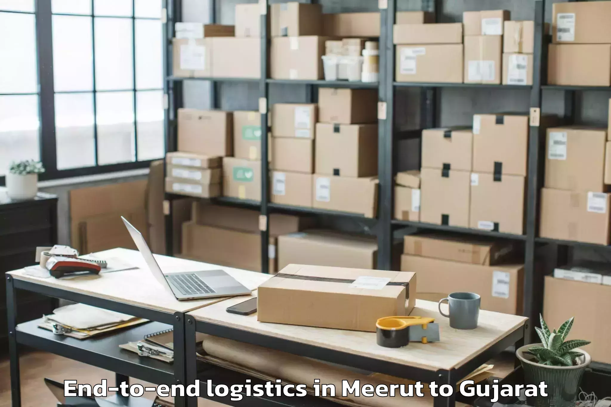 Affordable Meerut to Kodinar End To End Logistics